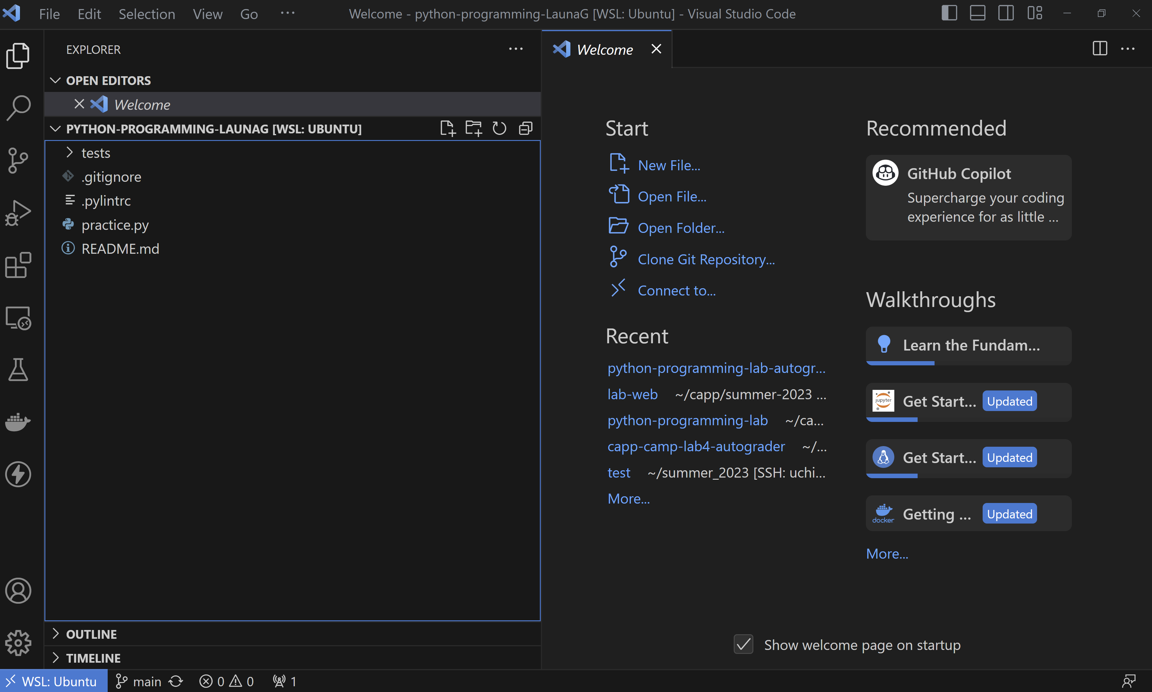 View folder for Python programming assignment